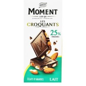 Chocolat au lait Moment – Les Croquants   25% éclats d’amandes