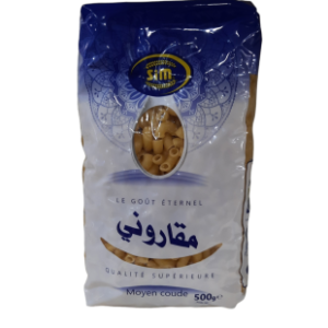 Pâtes moyen coude SIM Macaroni – 500g