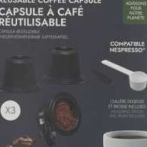 Capsules à café réutilisable – Cook Concept- Compatible Nespresso – 3pcs