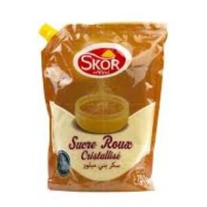 Sucre Roux Cristallisé Skor – 750g – Avec verseur