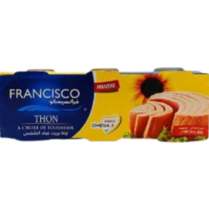 Thon entien à l’huile végétale Francisco – 65g x 3