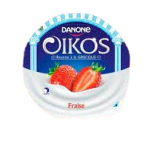 Yaourt Oikos – recette à la grecque – sur un colis de Fraise – 100g